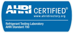 AHRI Certified Refrigerant Testing Laboratory badge